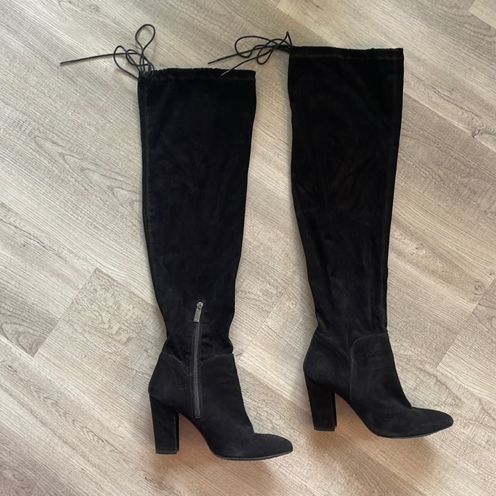 Over-the-knee black boots